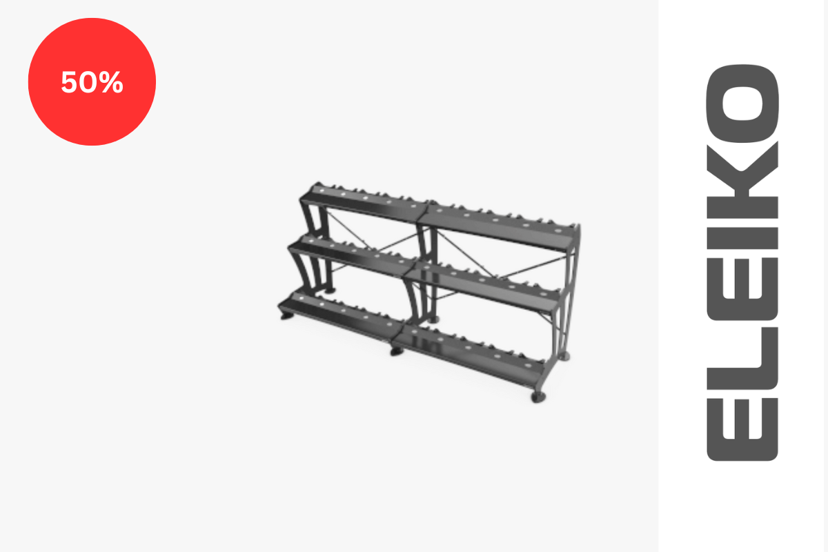 Eleiko Triple Tier Dumbbell Rack Double – Charcoal